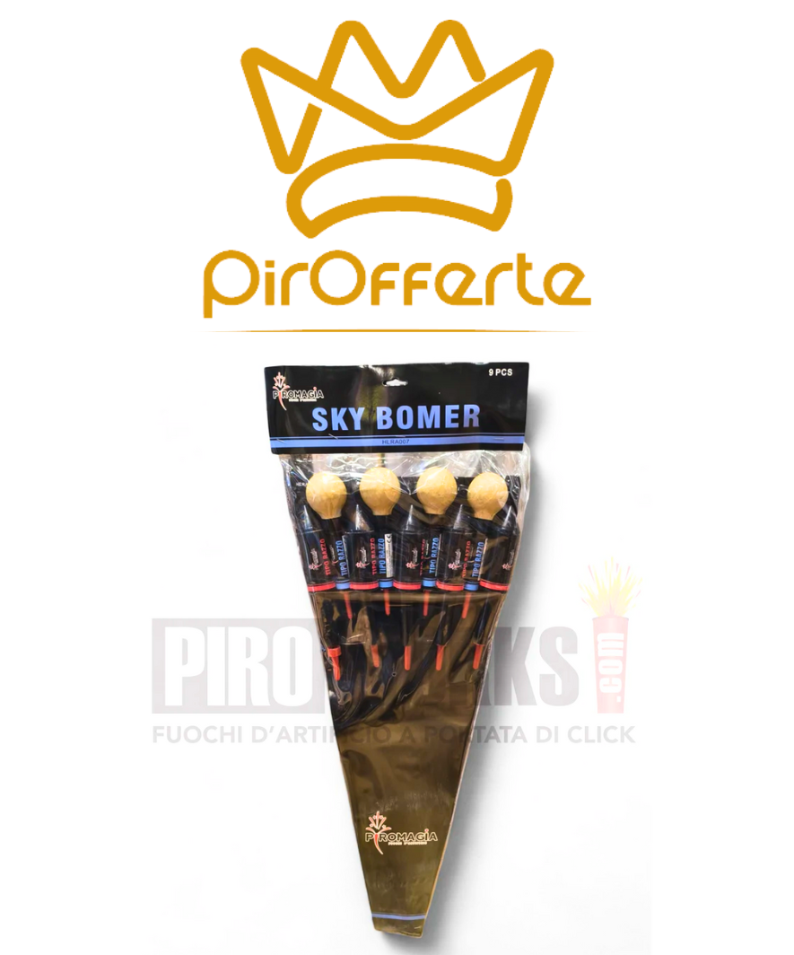 Razzi HRLA007 SKY BOMBER 9pz – PirOfferte | Ingrosso Fireworks