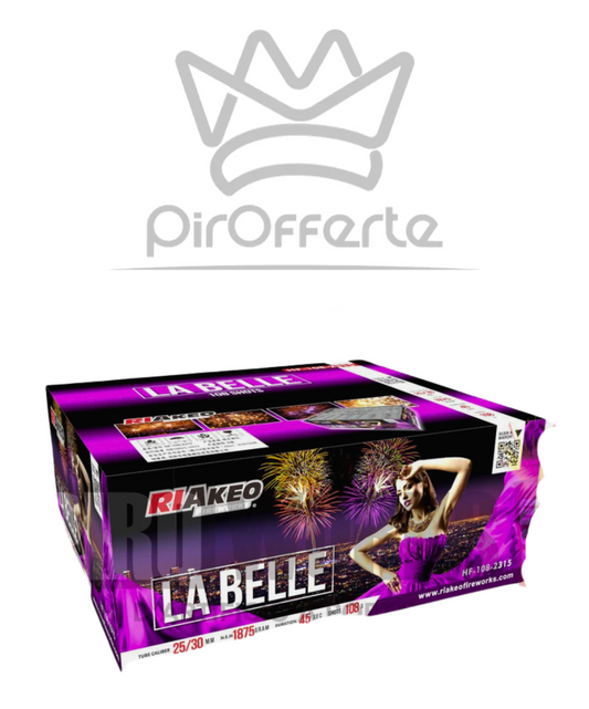 Batteria Compound LA BELLE 108 colpi 25/30mm Dritto e Ventaglio RIAKEO