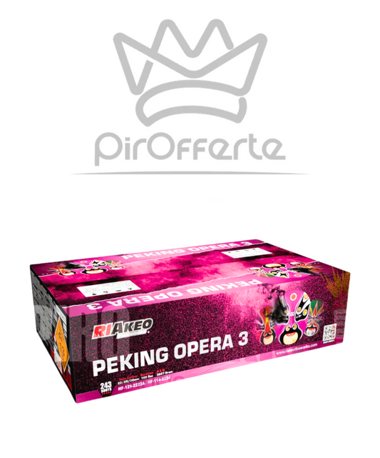 Batteria Compound PEKING OPERA 3 243 colpi 20/25/30mm Dritto e Ventaglio RIAKEO