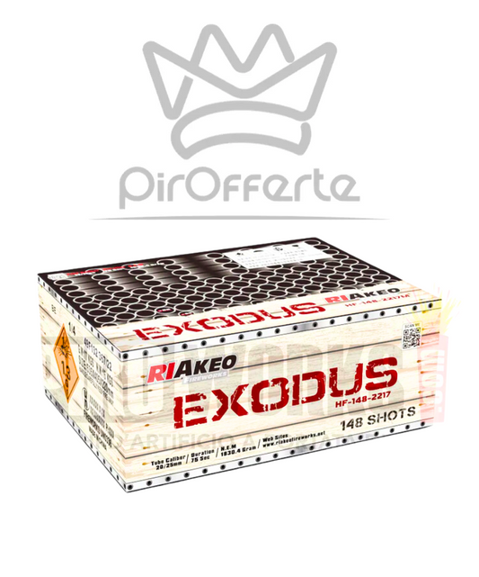 Batteria Compound EXODUS 148 colpi 20/25mm Dritto e Ventaglio RIAKEO