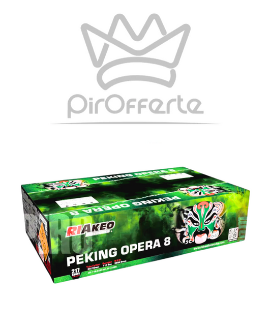 Batteria Compound PEKING OPERA 8 217 colpi 20/30mm Dritto e Ventaglio RIAKEO