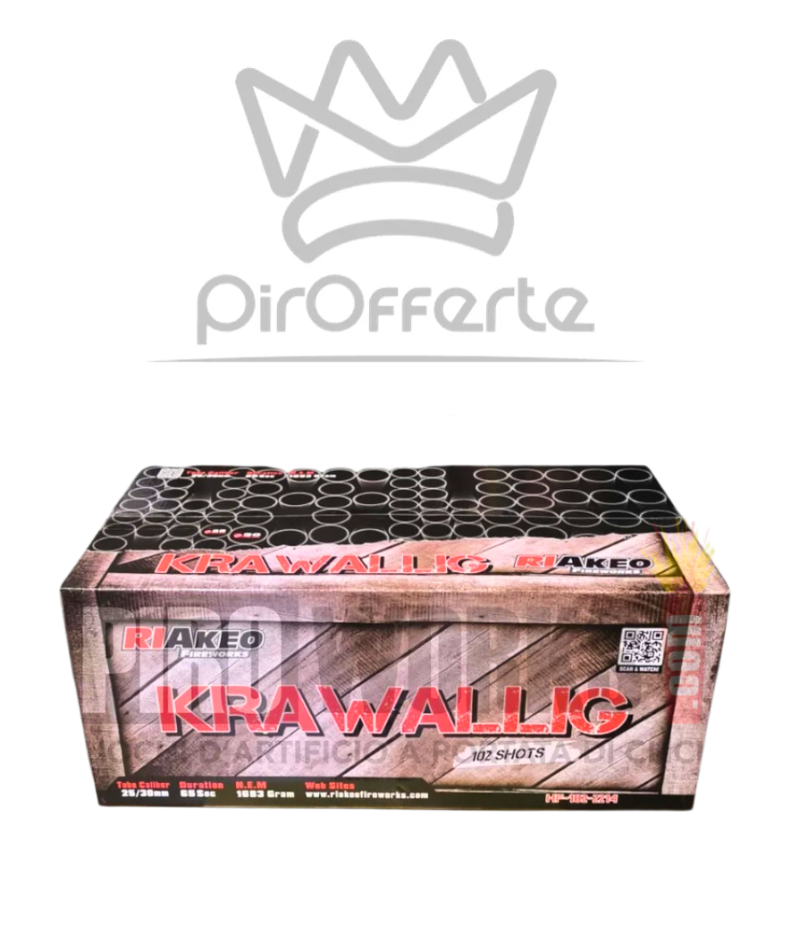 Batteria Compound KRAWALLING 102 colpi 25/30mm Dritto e Ventaglio