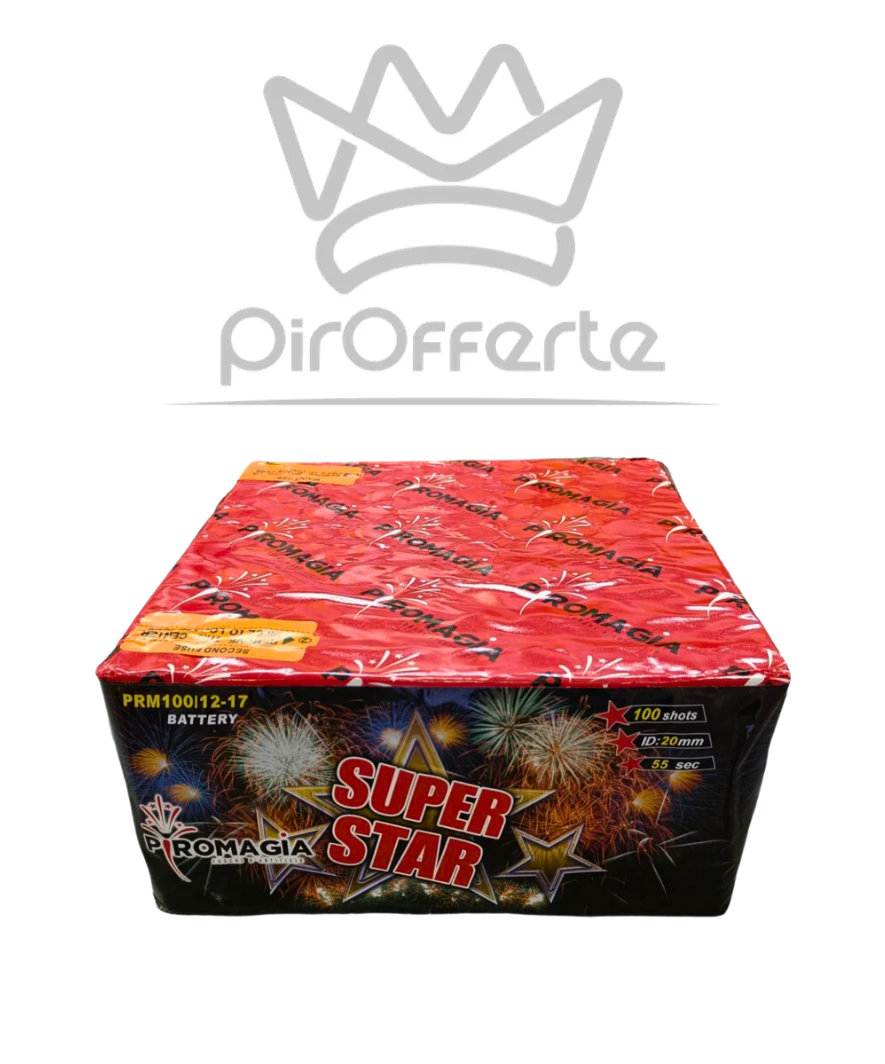 Batteria SUPER STAR 100 colpi Titanio