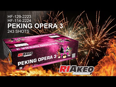 Batteria Compound PEKING OPERA 3 243 colpi 20/25/30mm Dritto e Ventaglio RIAKEO